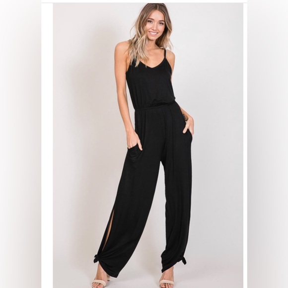 7th Ray Split Hem Jumpsuit - Picture 1 of 3